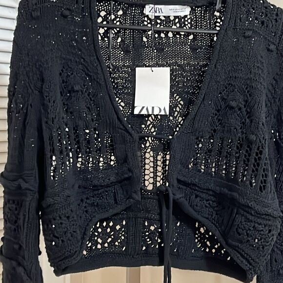 NWT Zara crocheted top/cover-up Size Medium - Picture 3 of 7